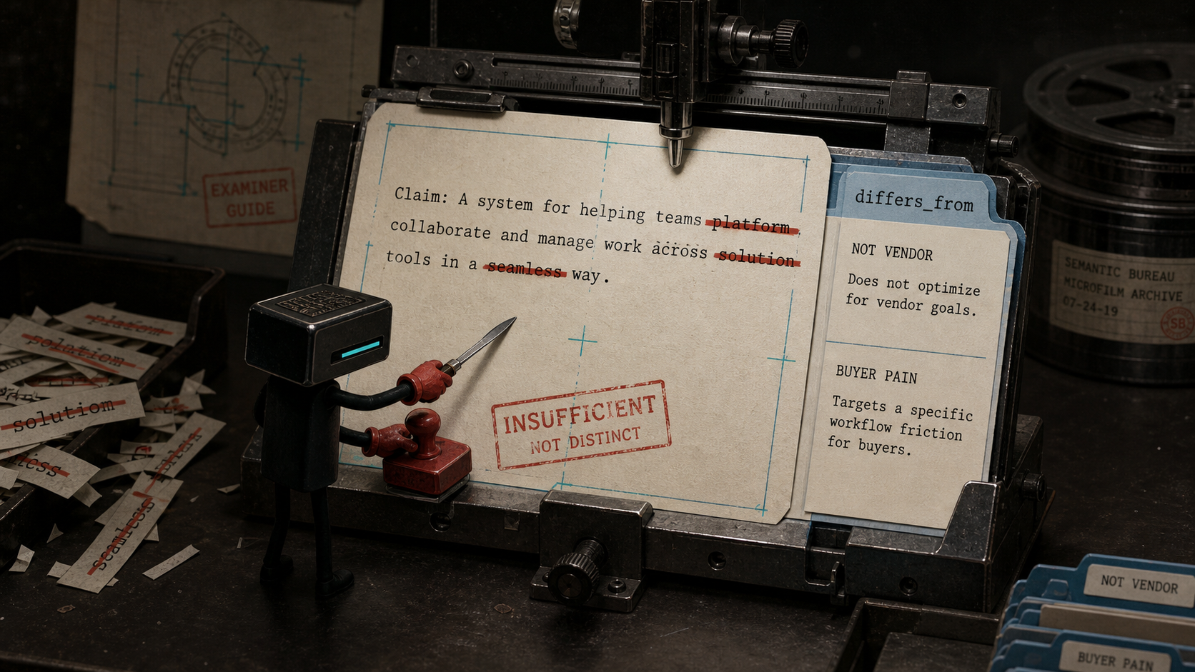 The Index Clerk removes generic words and inserts contrastive semantic fields